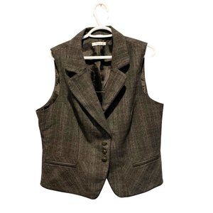 Ricki's Women's Plaid Vest Gray Waistcoat | Size 16